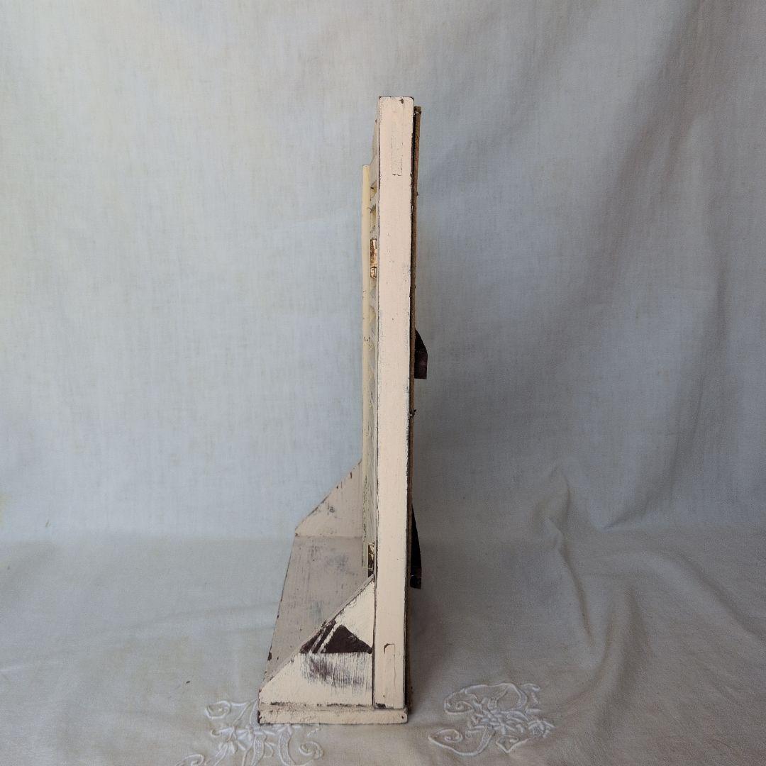 ルーバーミラー アンティーク調 ウォールミラー シャビー