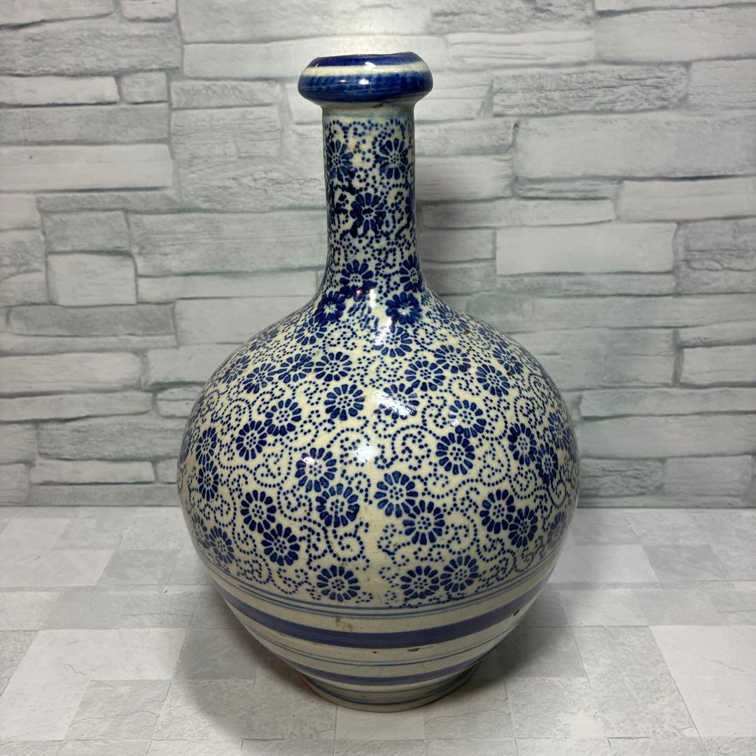 明治 焼き物 レトロ 徳利 花瓶 養蚕焼?