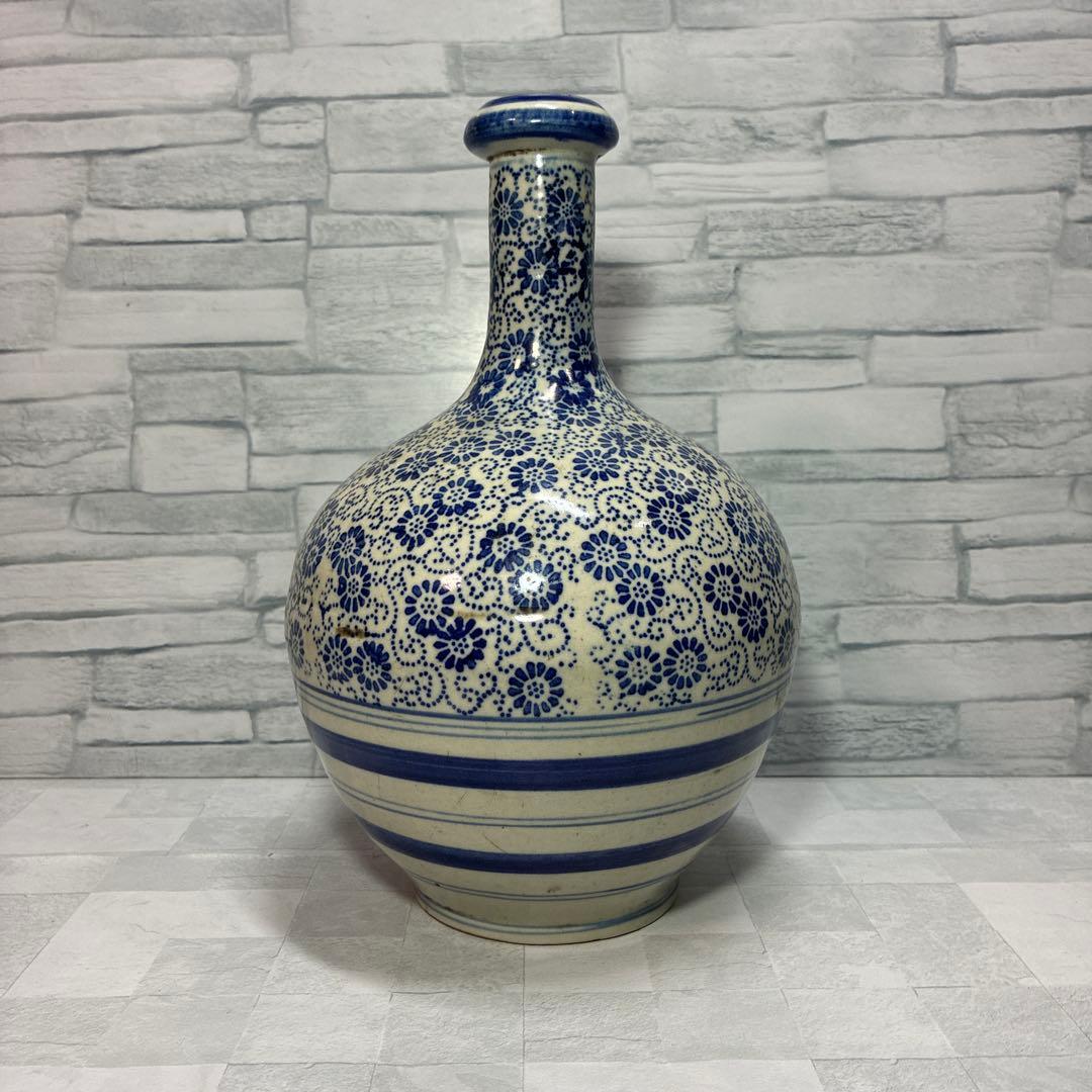 明治 焼き物 レトロ 徳利 花瓶 養蚕焼?