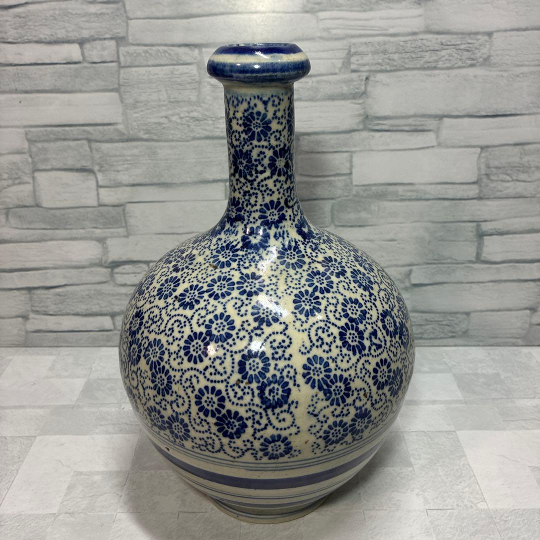 明治 焼き物 レトロ 徳利 花瓶 養蚕焼?