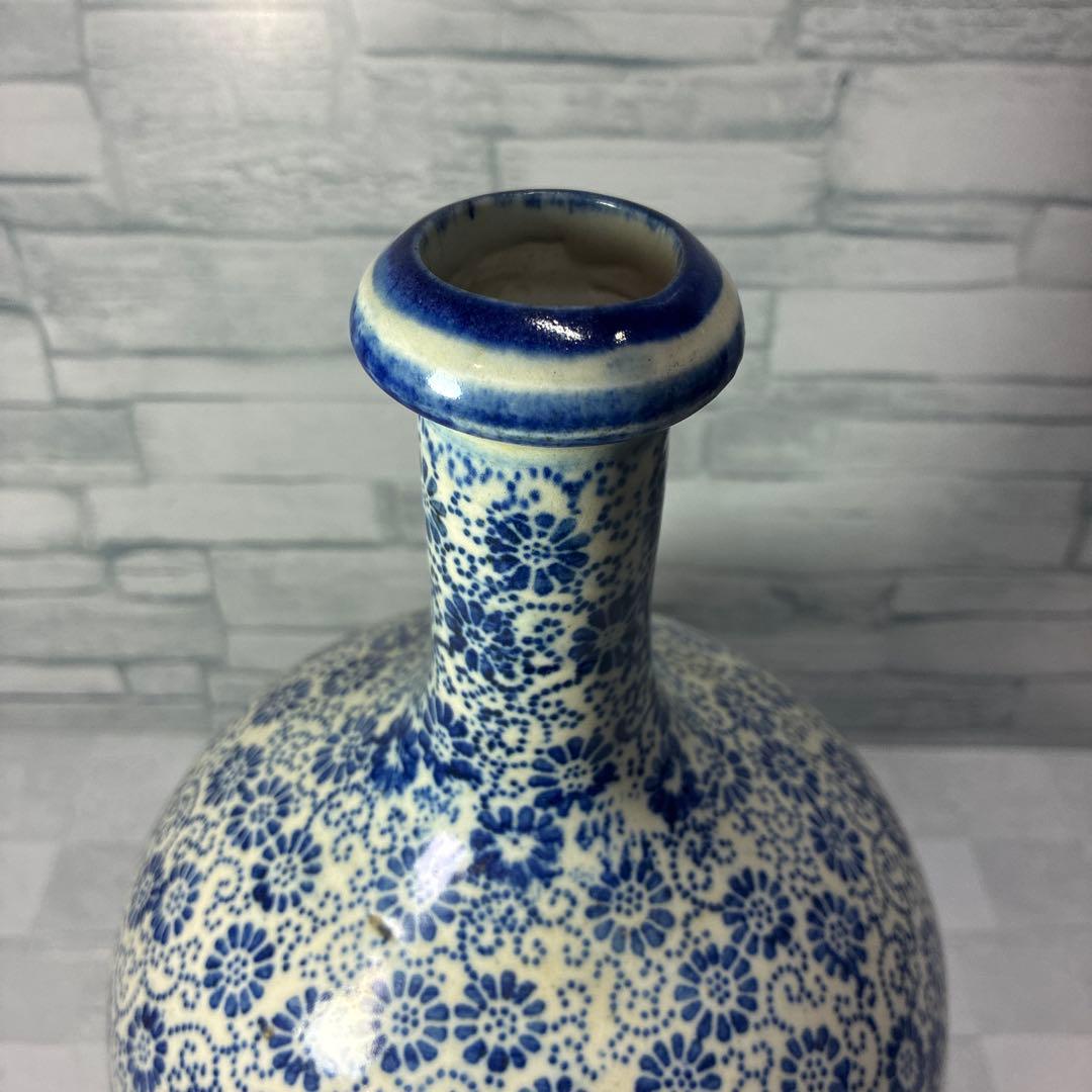 明治 焼き物 レトロ 徳利 花瓶 養蚕焼?