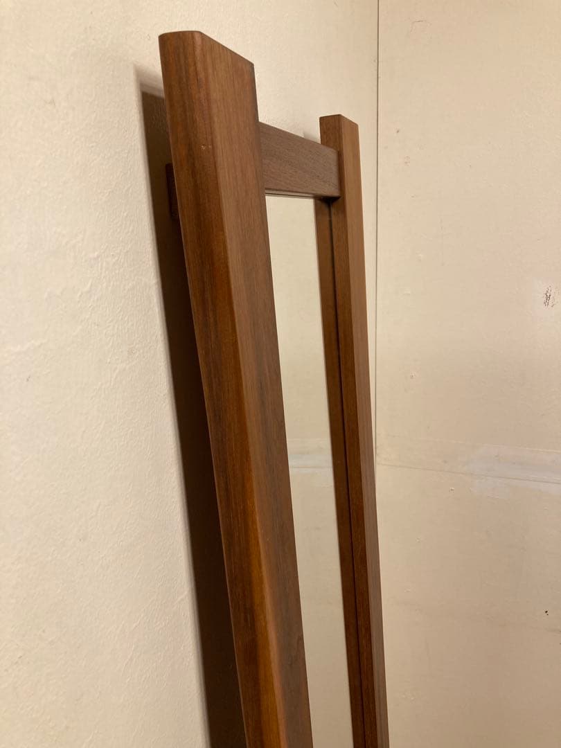 家具工房 雉子舎 ウォールナット 無垢材 台付 ウォールミラー 壁掛け 姿見