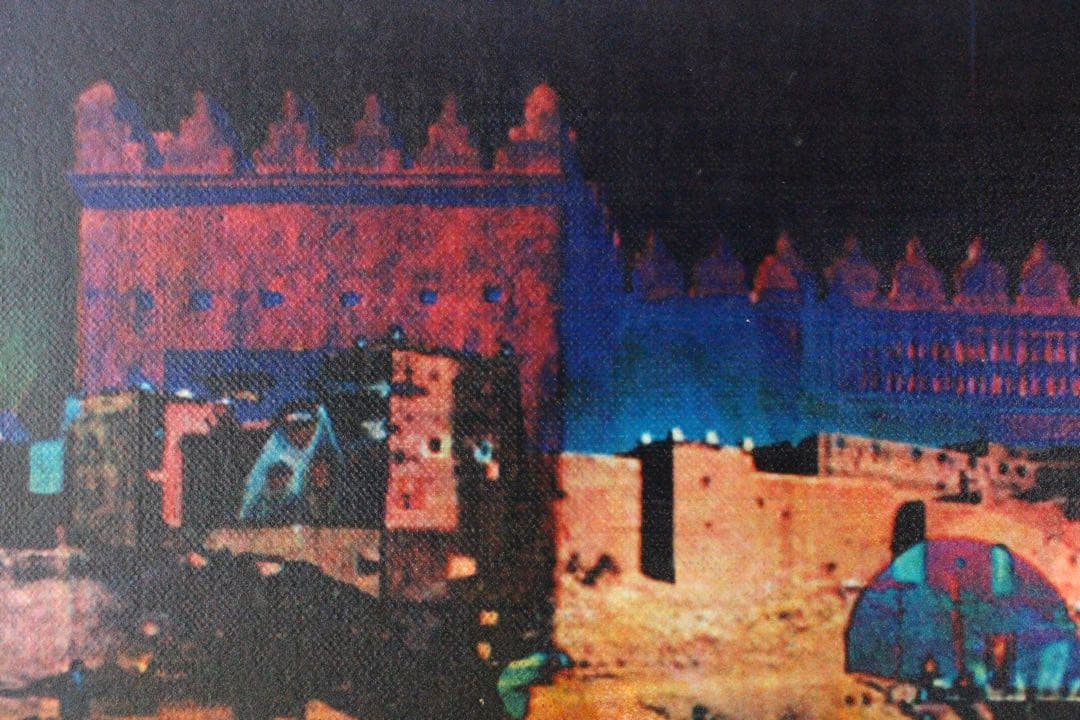 No4855 額装　奈須豊「モロッコの記憶 ”夜”」　サイン入　箱付　送料無料