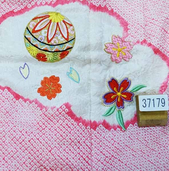 七五三 三歳 女児 被布着物セット 正絹 総絞り お仕立て無料 NO37179