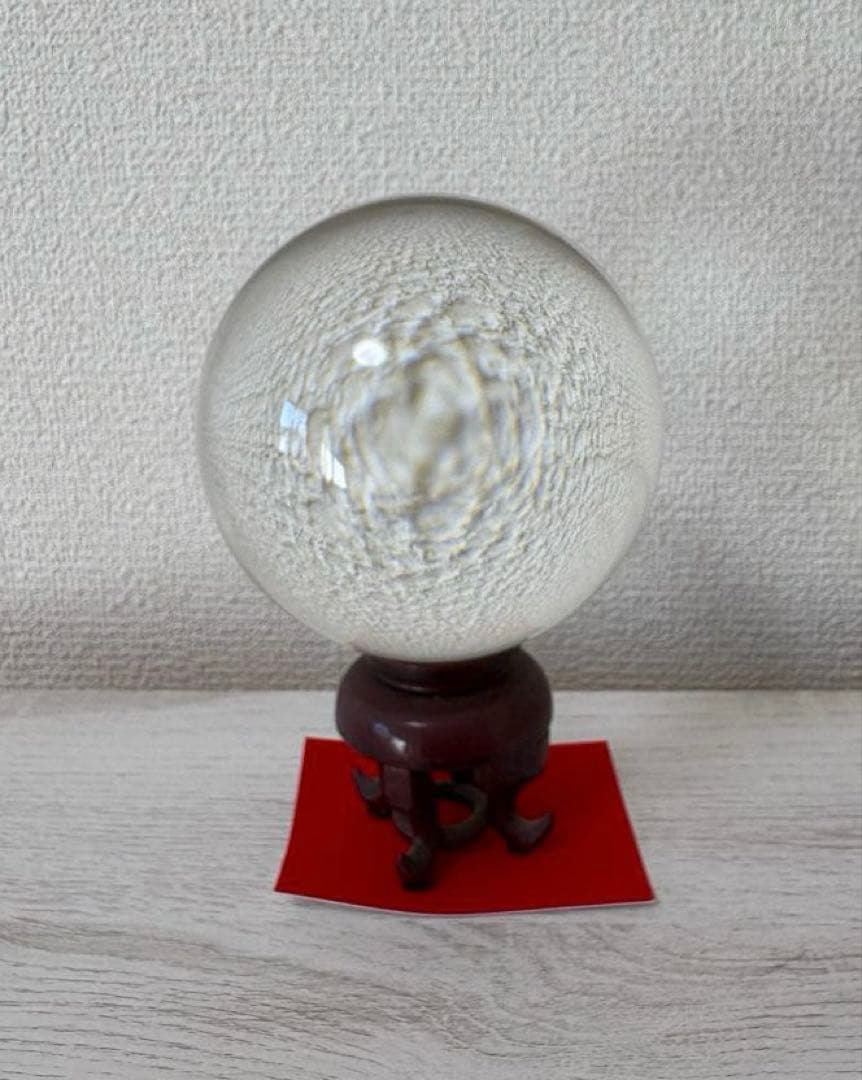 【鑑定書付】大玉 水晶球 10.8cm 熔煉水晶 スフィア 台座・専用ケース付