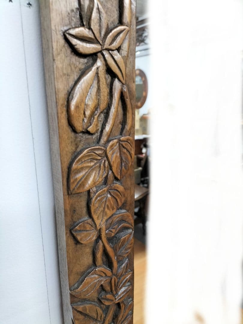 木製彫刻　姿見　壁掛け