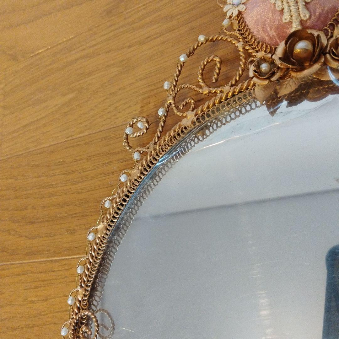 新品未使用品 IRON CLOTH 壁掛けミラー ピンク JEL-497PI