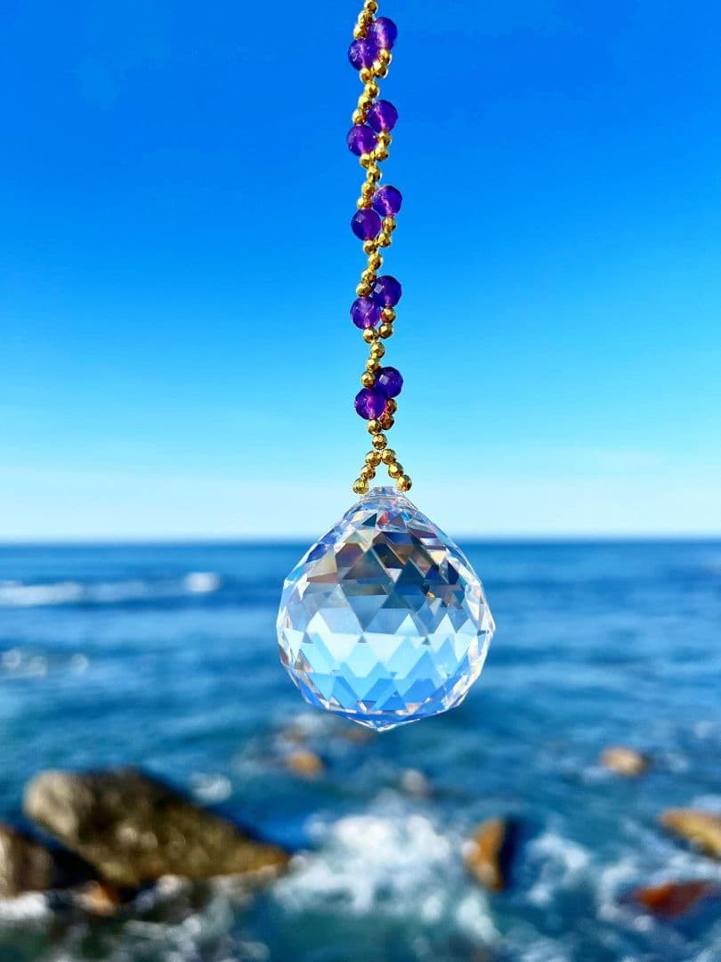 ゴールデンスパイラル・アメジスト（サンキャッチャー）