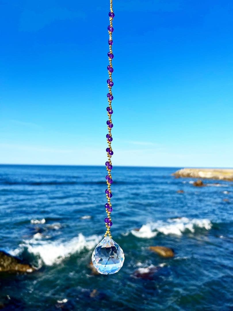 ゴールデンスパイラル・アメジスト（サンキャッチャー）