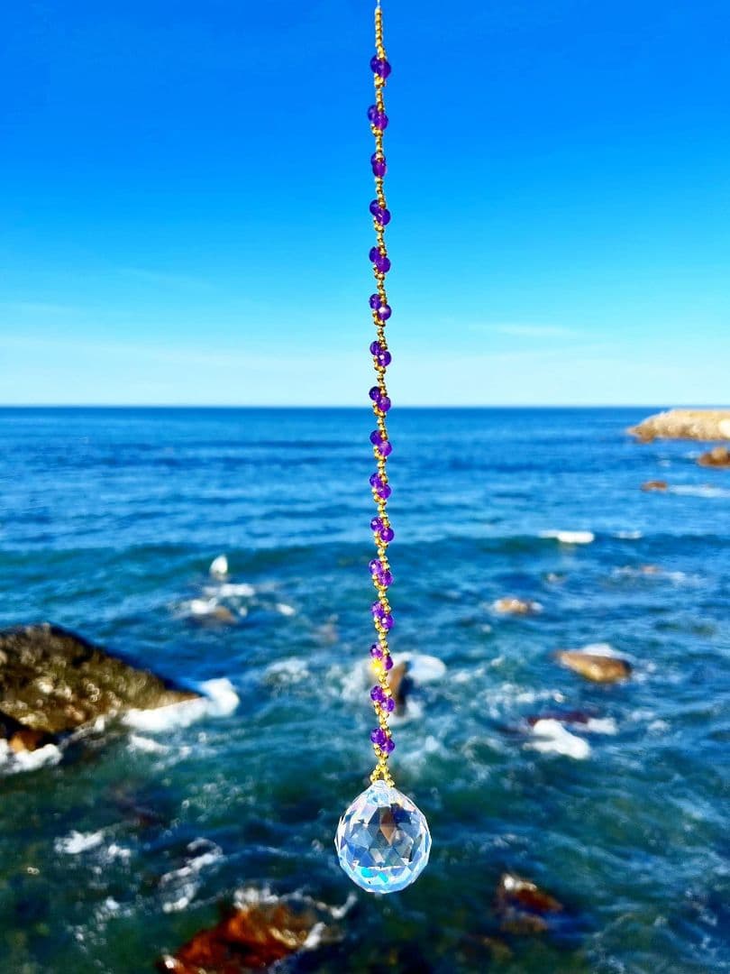 ゴールデンスパイラル・アメジスト（サンキャッチャー）