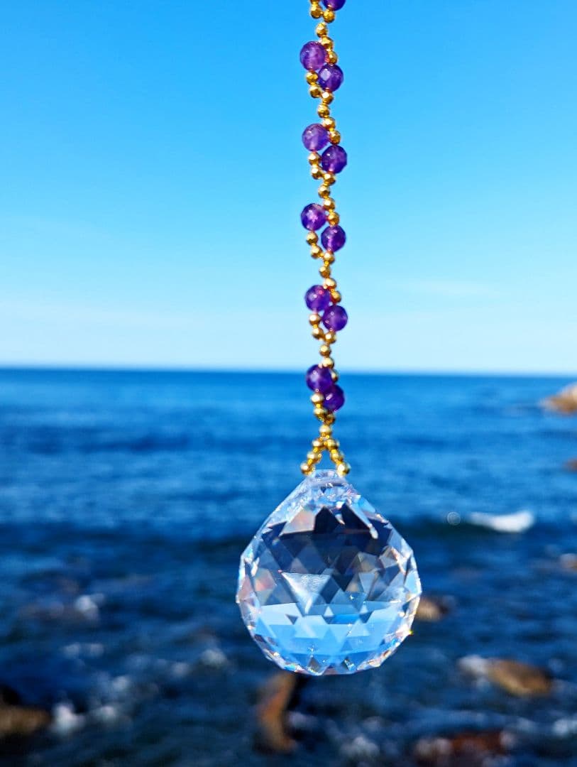 ゴールデンスパイラル・アメジスト（サンキャッチャー）