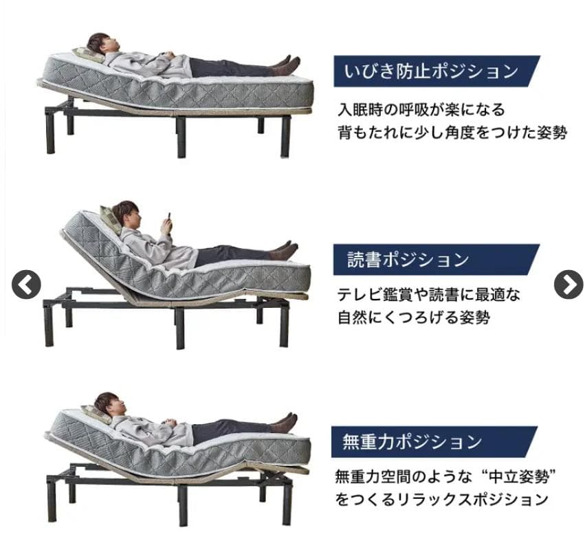 ネルコンシェルジュ neruco　電動リクライニングベッド　シングル