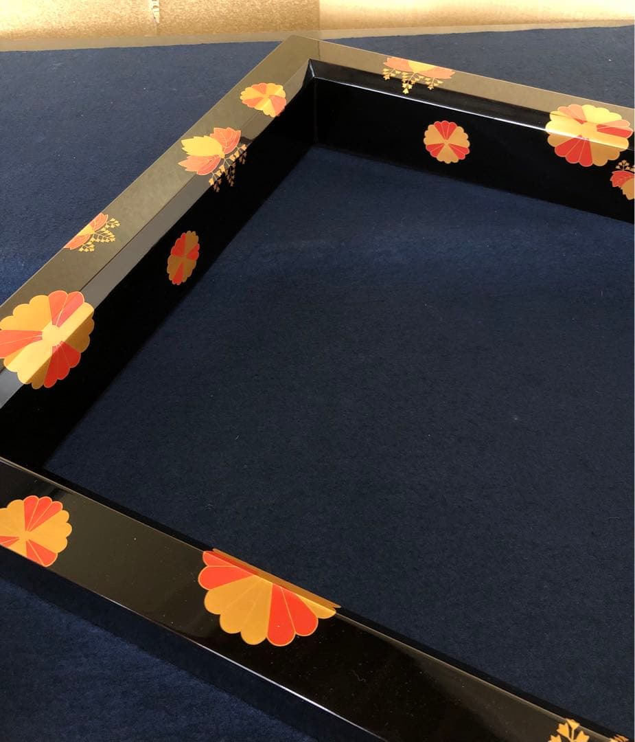 《レ》輪島塗 高台寺蒔絵 炉縁 蒔絵師 松村建 塗師 量平 共箱251111う6