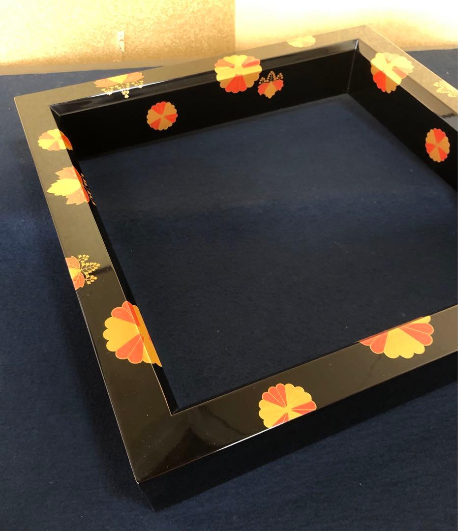 《レ》輪島塗 高台寺蒔絵 炉縁 蒔絵師 松村建 塗師 量平 共箱251111う6