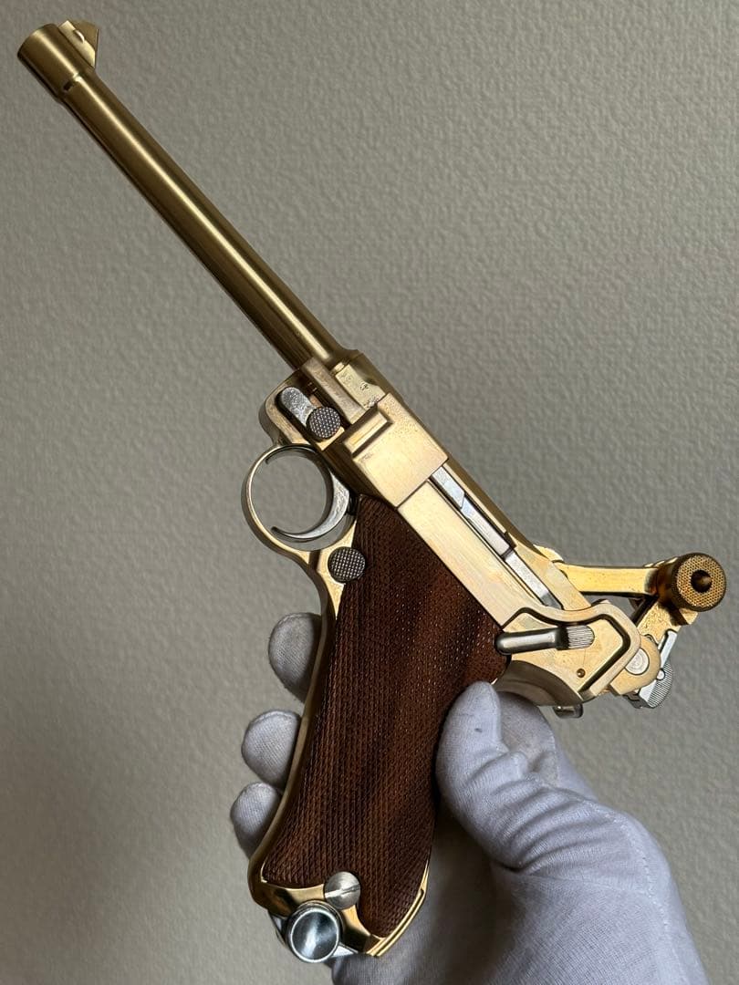 マルシン ゴールド ルガー P08 6インチ SMG 金属 モデルガン 金メッキ