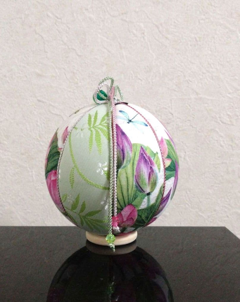 寿美玲 手鞠 てまり  蓮の花＆とんぼ  ロータス No49