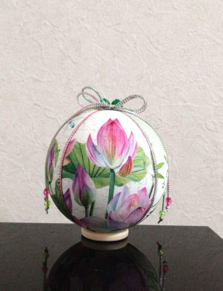 寿美玲 手鞠 てまり  蓮の花＆とんぼ  ロータス No49