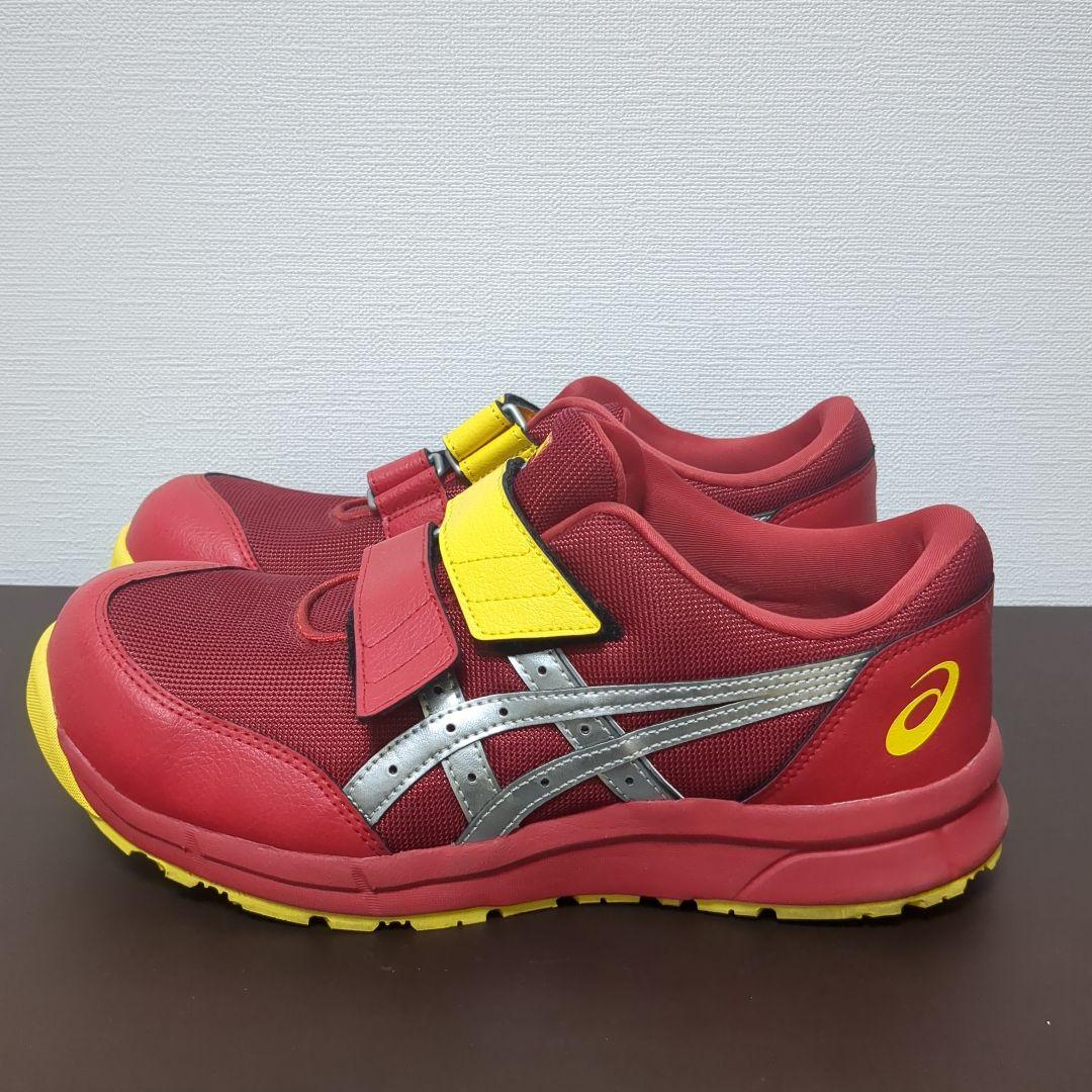 asics 安全靴 レッド/イエロー マジックテープ