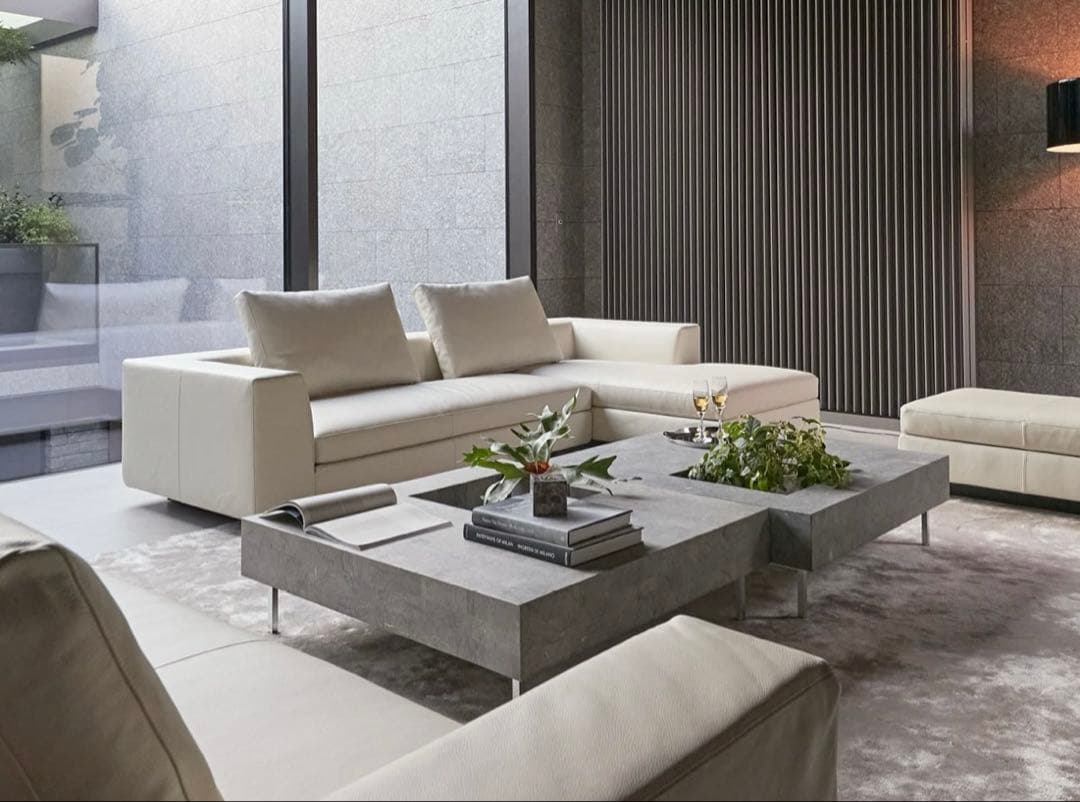 【美品】日本フクラ　スクエアセンターテーブル　80×80cm グレーストーン