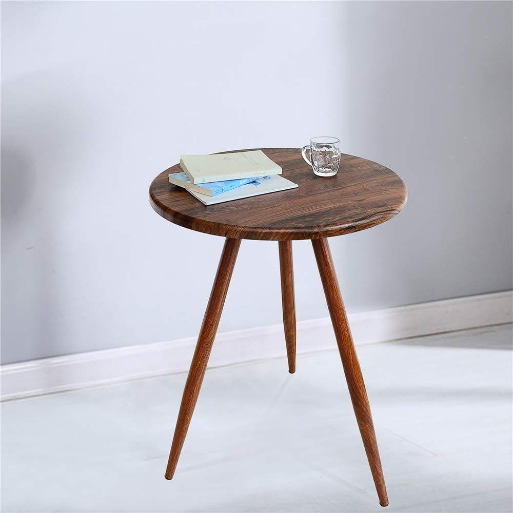 モダン 直径60cm 赤いクルミの北欧風丸テーブル 高さ72cm