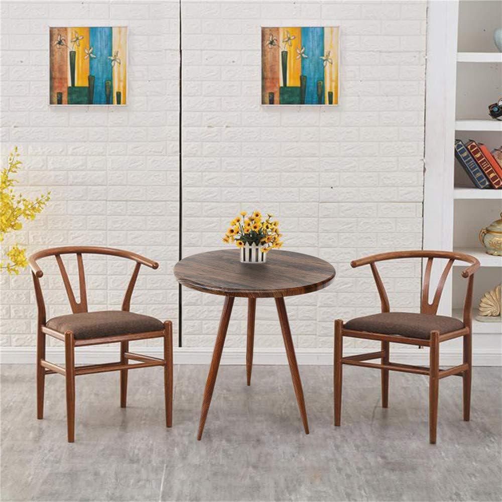 モダン 直径60cm 赤いクルミの北欧風丸テーブル 高さ72cm