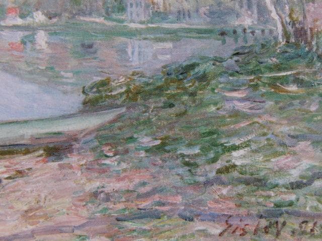 アルフレッド シスレー、【ロワン河畔、朝】、新品高級額 額装付