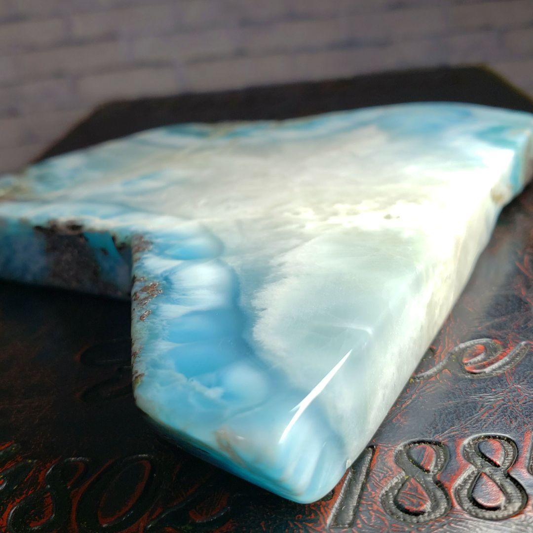 【高品質】ピンク入り！ラリマースライス 原石 プレート