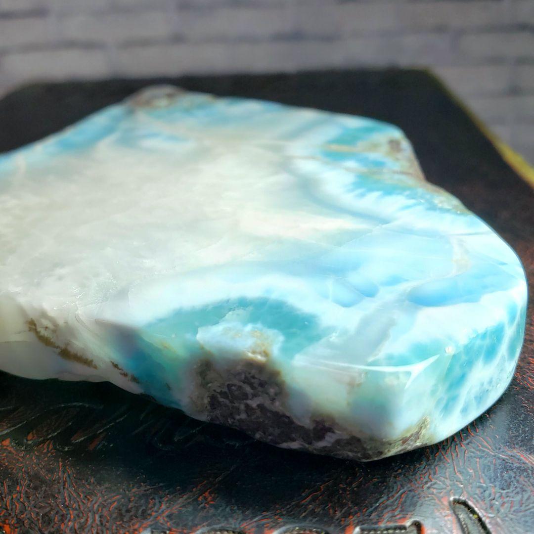 【高品質】ピンク入り！ラリマースライス 原石 プレート