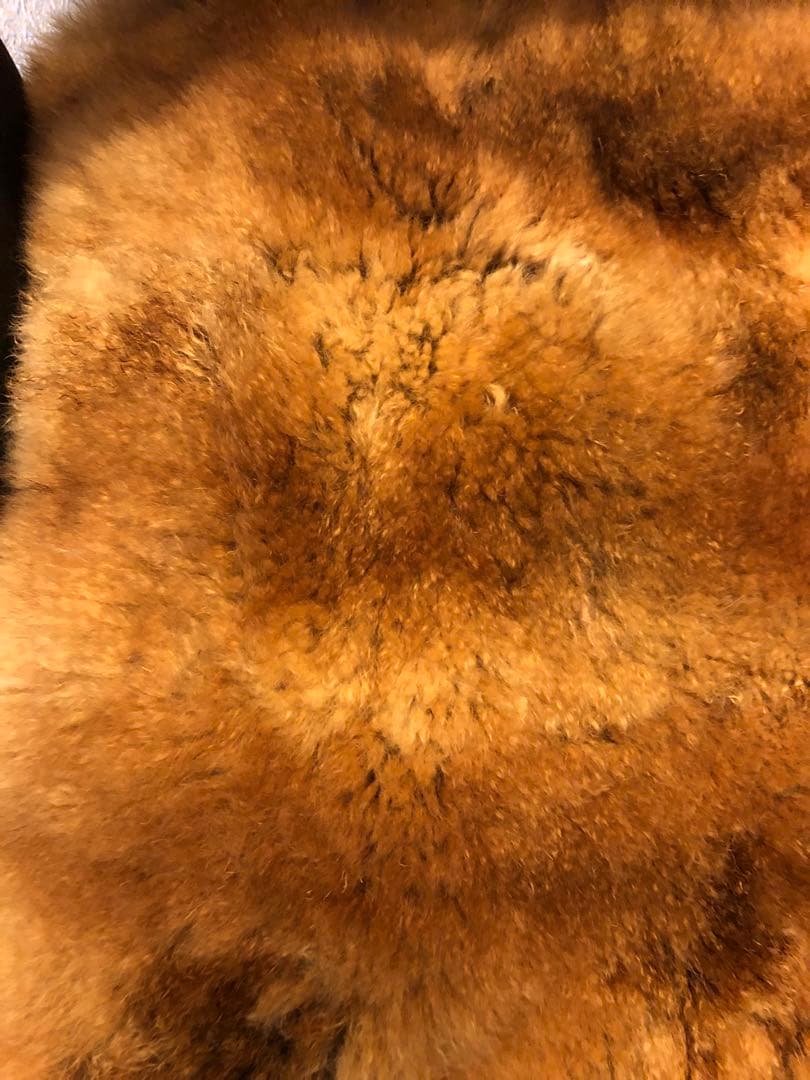本物毛皮座布団.クッション 約40cm x 40cm