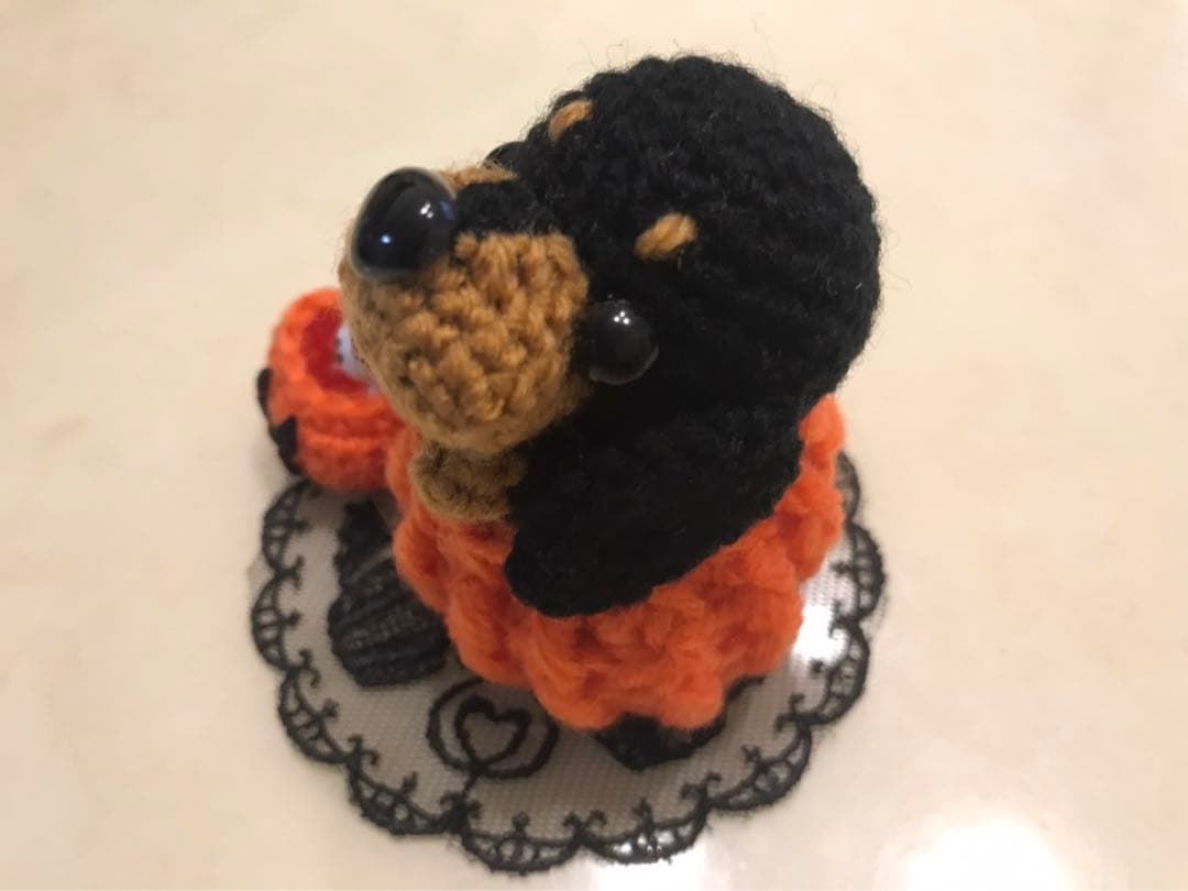 編みぐるみ♡ハロウィン♡ダックス♡かぼちゃ♡玄関に♡プレゼントに