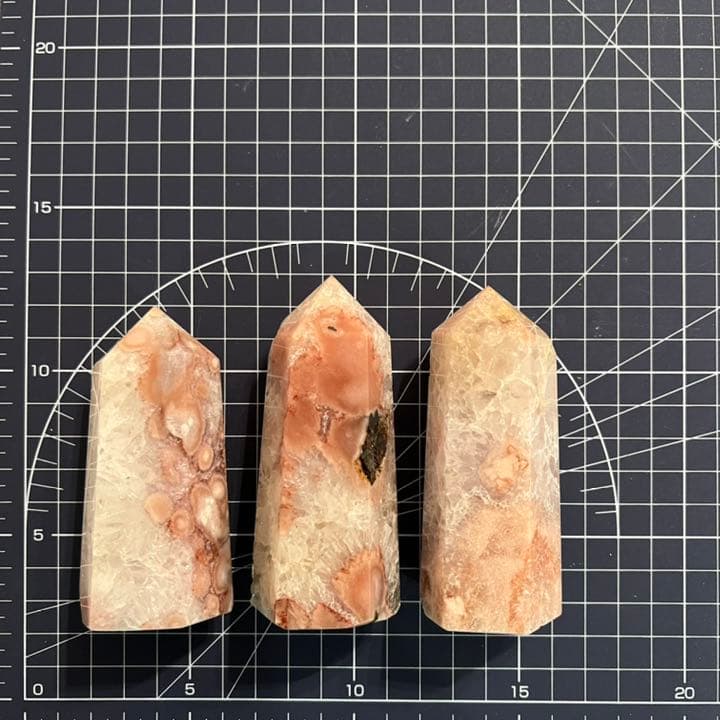 クリアピンクアメジストフラワーアゲート 3P