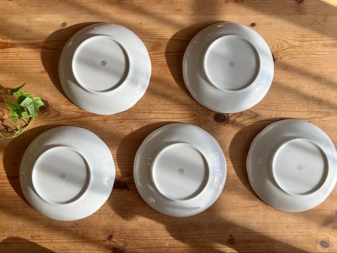 ジノリ　ベッキオプルーン金彩入 19ディッシュラウンド×5