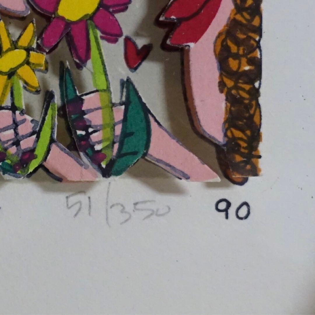 希少 ジェームスリジィ 特別額装 お花フレーム アメリカンポップアート