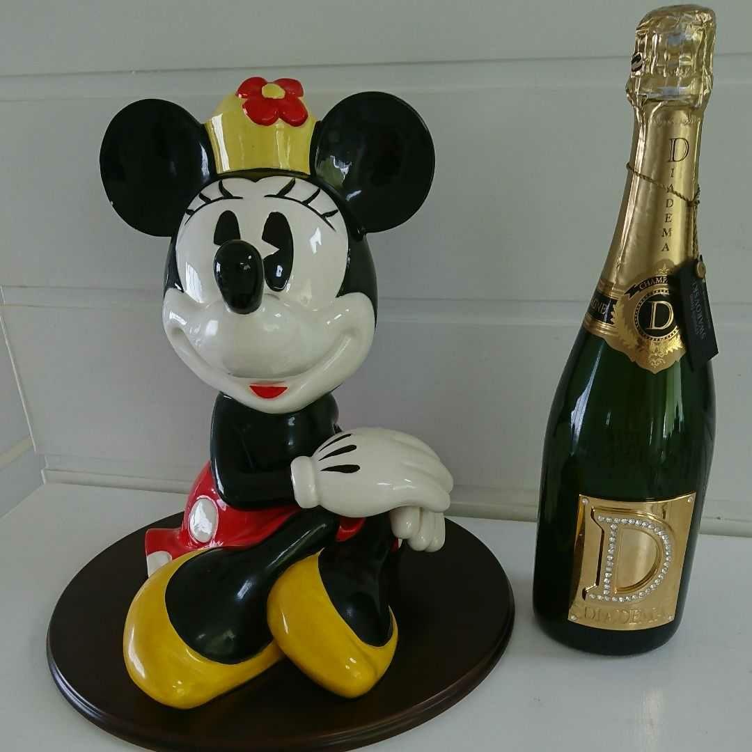 希少☆ 80s 特大 日本製 置物 ミニーマウス 陶器 オルゴール ディズニー
