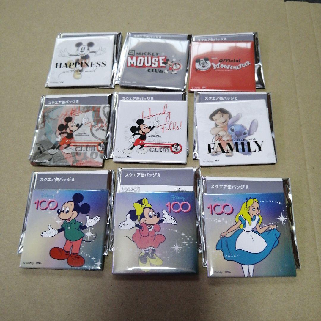 ディズニー100周年記念スクエア缶バッジ9個セット - メルカリ