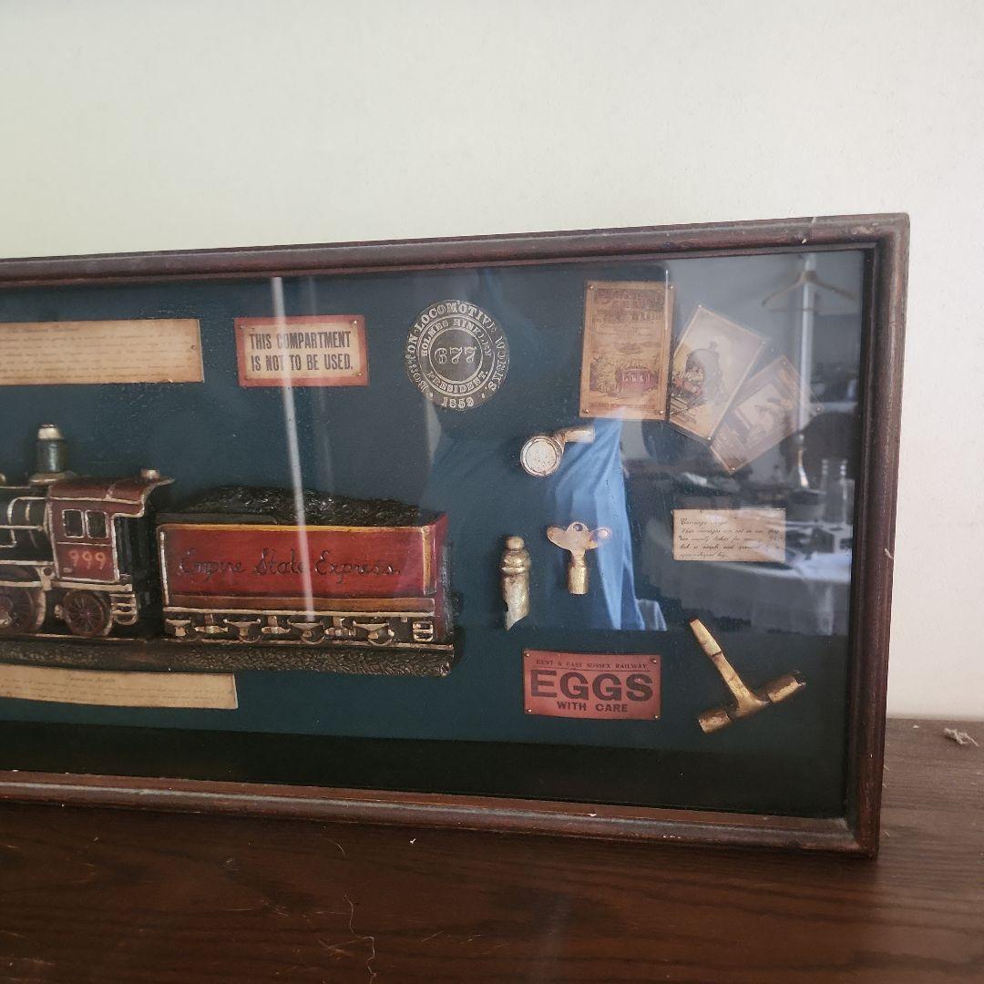 ハンドメイド　70年代ヴィンテージ　シャドーボックス 鉄道