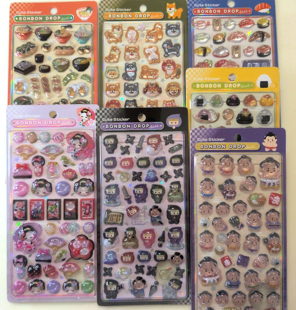 正規品ボンボンドロップシール和柄　クーリア　舞妓　忍者お相撲おにぎりお寿司柴犬