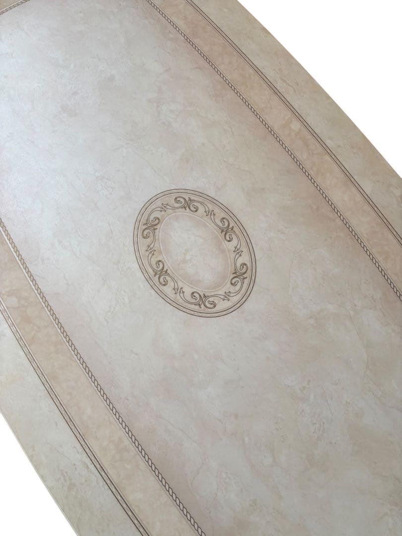 アマルフィ　ダイニングテーブル 大理石調 天板 クラシック 一本脚