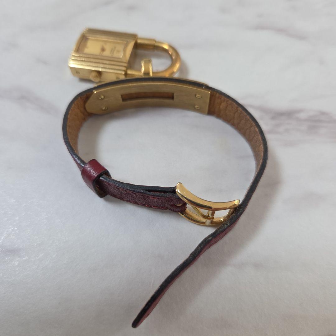 HERMES ロック型 腕時計 金メッキ