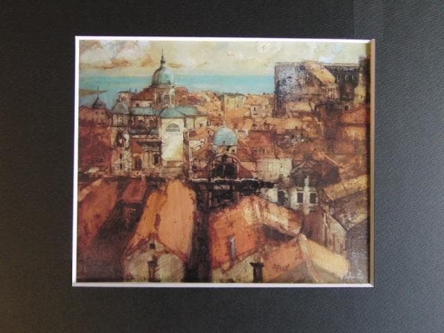 斉藤三郎、ドブロブニクの港町、希少画な集画、状態良好、新品高級額