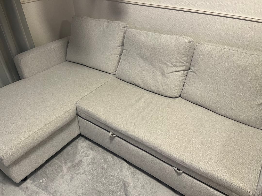 スノー様専用】ニトリ カウチソファ ライトグレー 収納付き - メルカリ