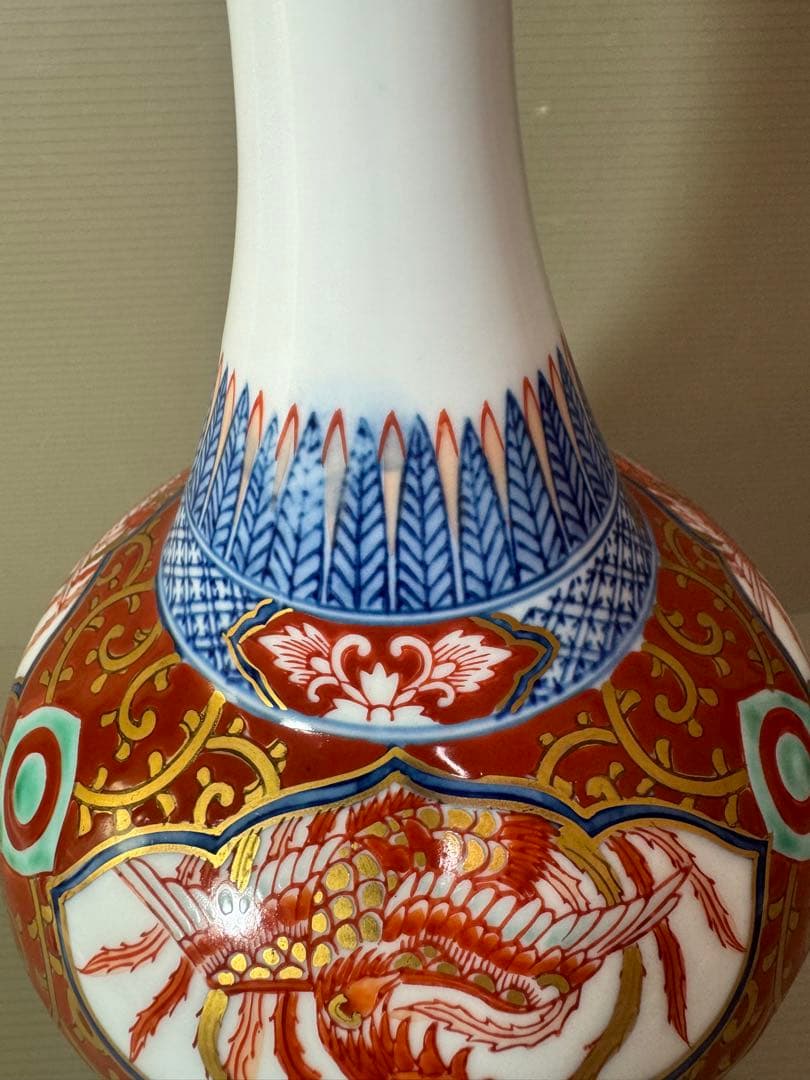 2721 有田焼 桃司作 金襴手 鳳凰 透かし網目 花瓶 - メルカリ