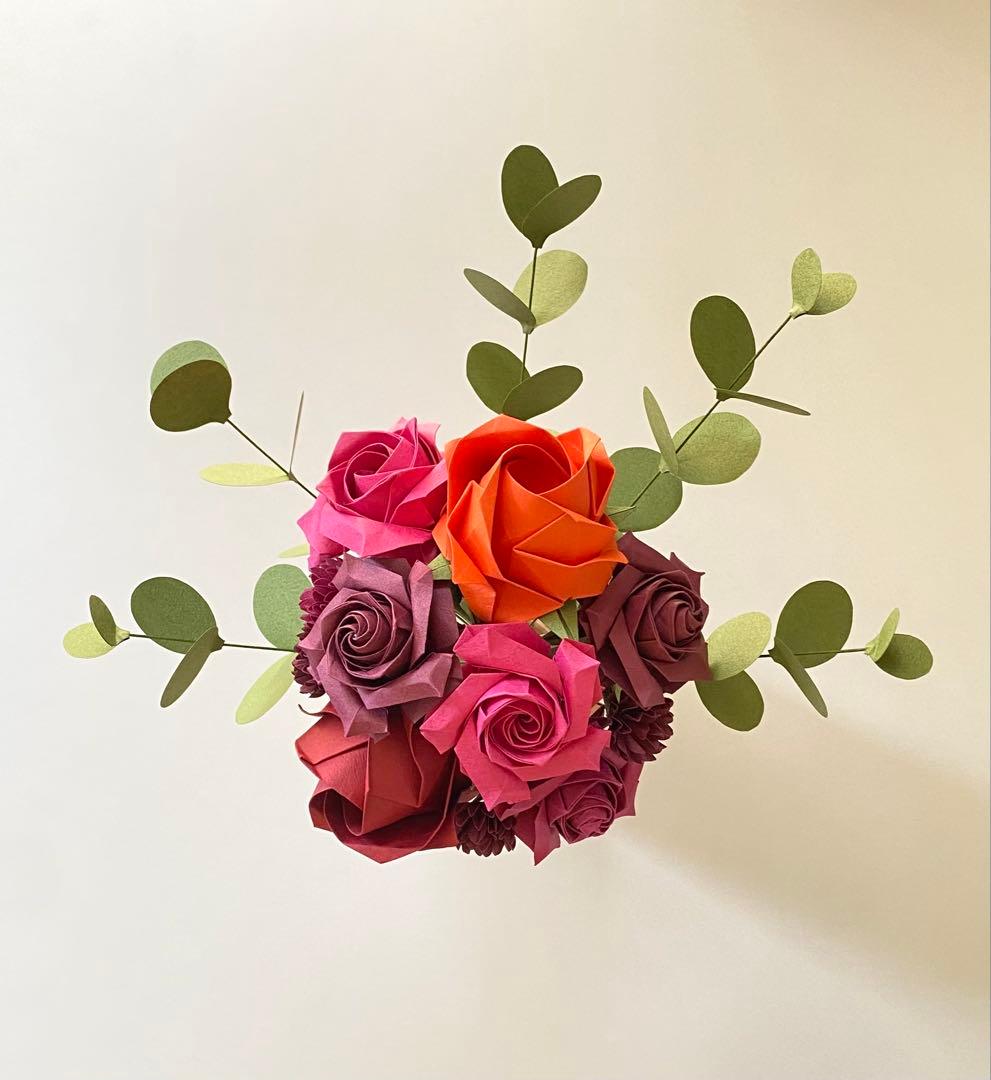 【受注生産】折り紙ブーケ 花束 プレゼント ギフト 枯れない 造花 一点物