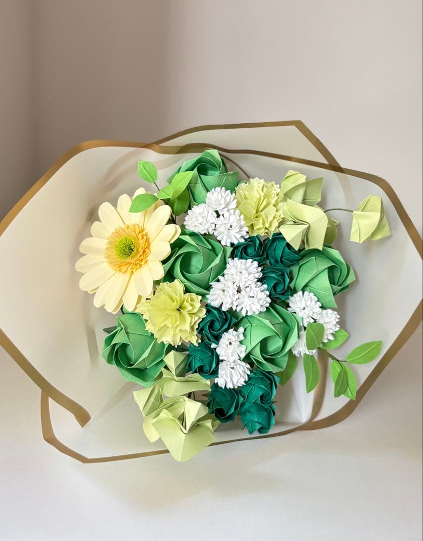 【受注生産】折り紙ブーケ 花束 プレゼント ギフト 枯れない 造花 一点物