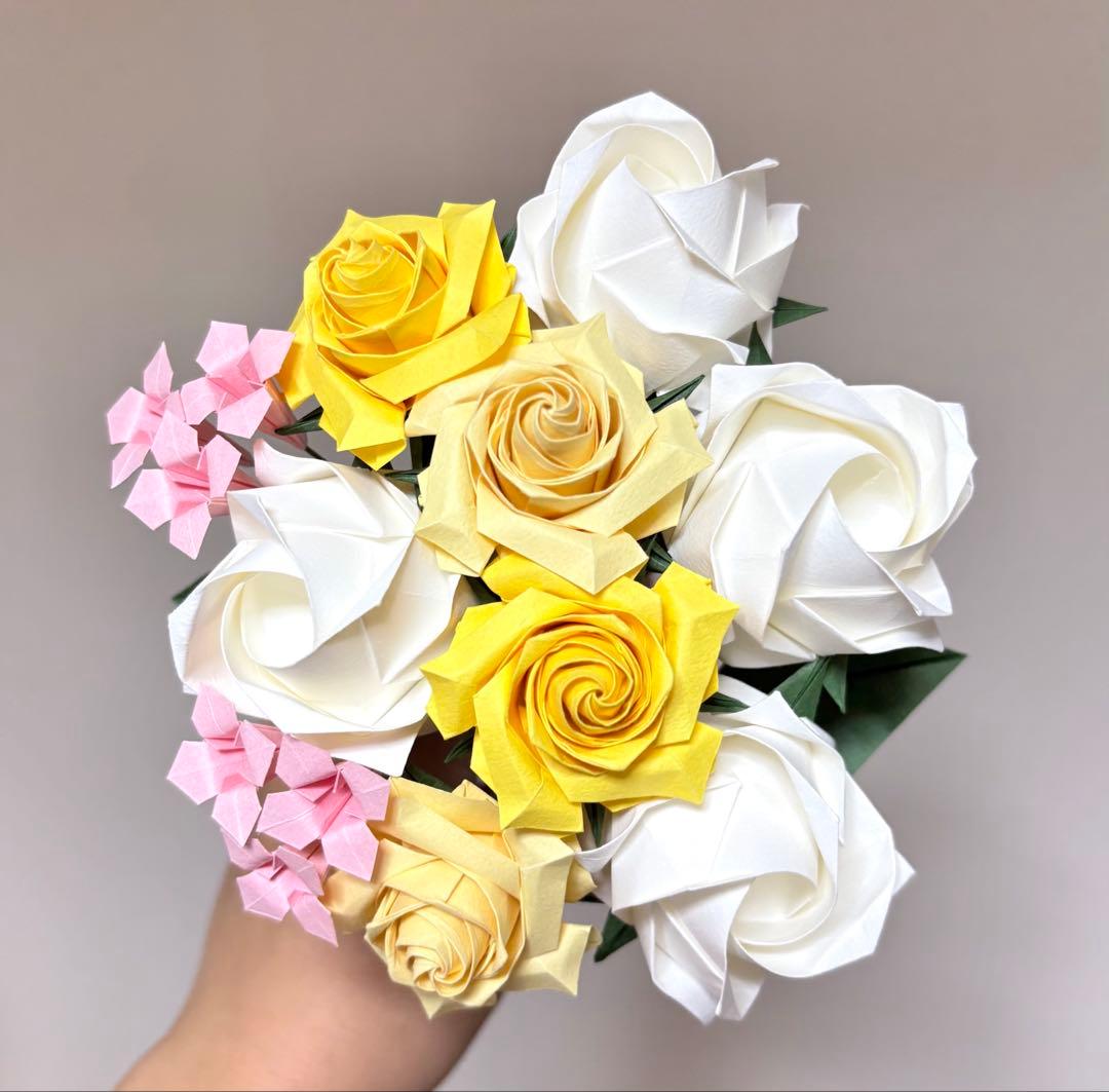 【受注生産】折り紙ブーケ 花束 プレゼント ギフト 枯れない 造花 一点物