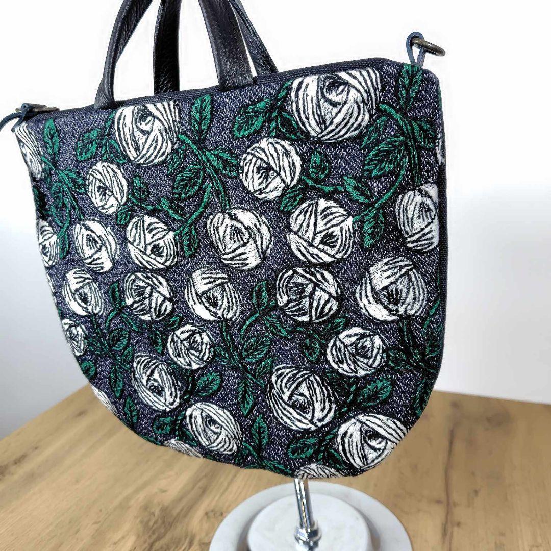 ミナペルホネン/rosyロージィーネイビー/ロングミニラウンドショルダー