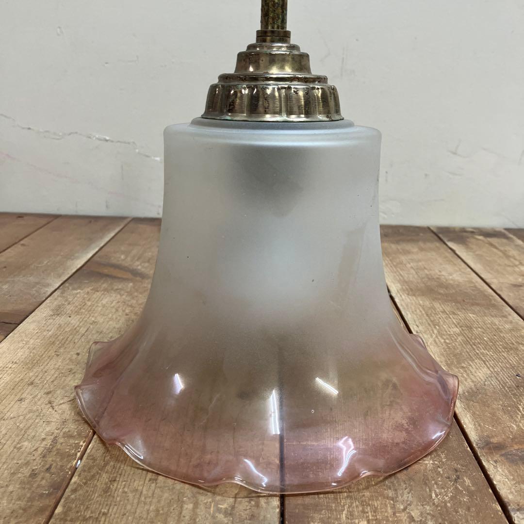 D-2 ⑨ 昭和レトロ フリル型 ガラスシェード ペンダントライト シーリング