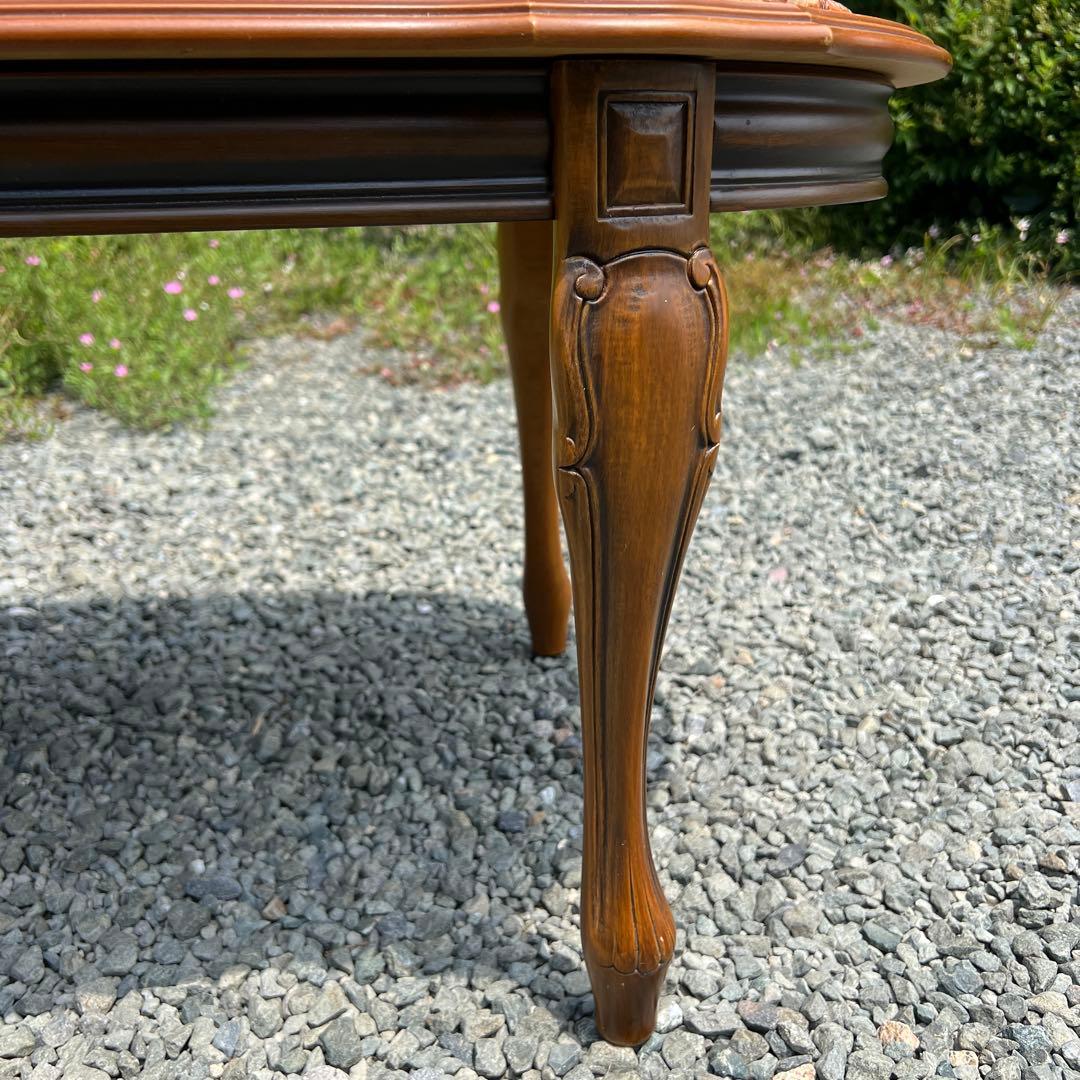 イタリア家具 大理石 センターテーブル ローテーブル ロココ調 猫脚 楕円