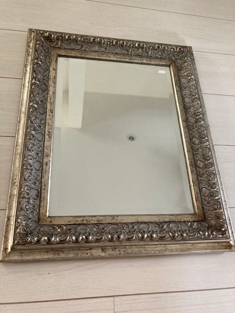 壁掛け　ミラー　長方形　　アンティーク調