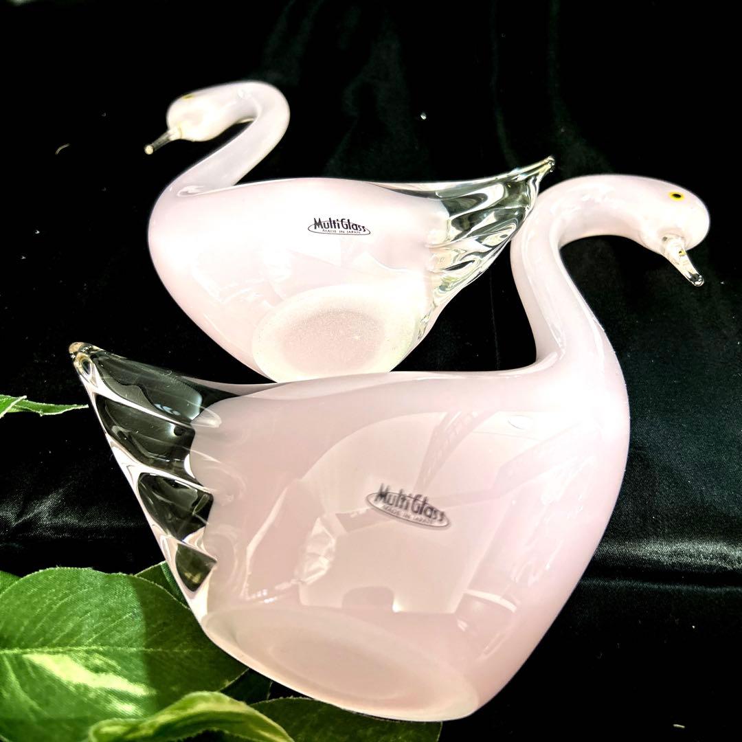 Multi Glass マルティグラス 白鳥スワン ガラス工芸 置物 - メルカリ